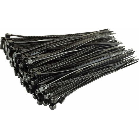 250 Stück kleine Kabelbinder aus Kunststoff, schwarze Kabelbinder, Serie 5, Länge 350 mm
