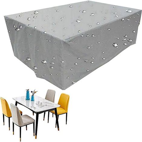 Housse imperméable mobilier jardin, protège ensemble table + chaises, usage général extérieur (1/4)