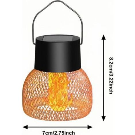 Lot de 4 lanternes solaires, étanches, suspension métal, jardin terrasse clôture arbre (1/3)