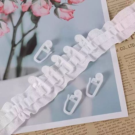 Premium fabric ribbon, 8-meter silent rollers, 30-piece set, curtain accessories, available in stock. (1/5)