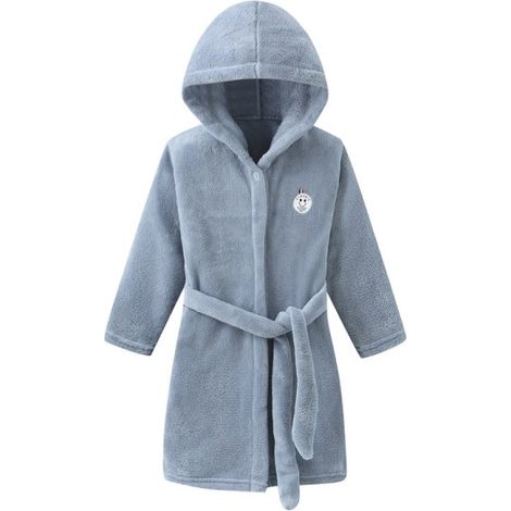 Peignoir de bain homme Bleu Oxygène 120cm, peignoir éponge doux et absorbant, robe de chambre légère pour salle de bain et spa, taille unique, confortable et pratique