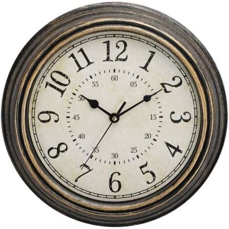 Vintage 30 cm geräuschlose Quarz-Wanduhr mit großen Ziffern, HD-Glas und Antik-Kupfer-Finish (1/5)