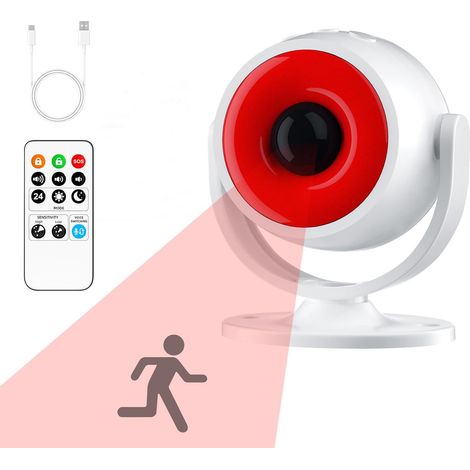 Alarme Détecteur de Mouvement,Sirène 120 DB, Volume Réglable, 3 Modes D'alarme, Alimenté par USB Ou Batterie, Alarme Maison sans Fil (1/5)