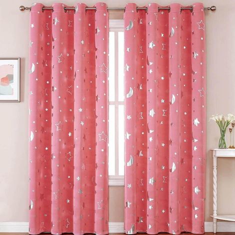 Lot de 2 Panneaux Rideaux en Voile Semi-Transparent Bleu - pour Tringle de Fenêtre - 100x130cm - Salon ou Chambre (1/5)