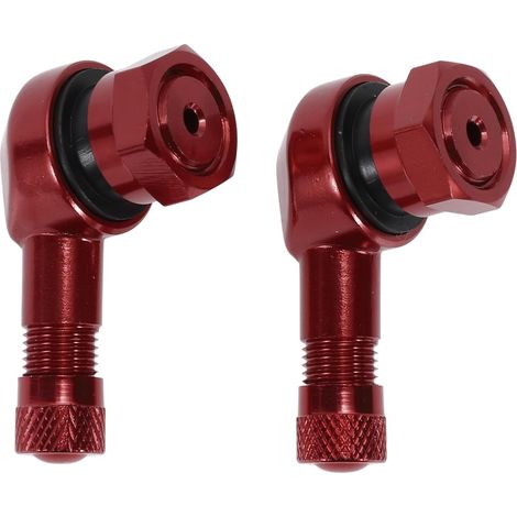 1 Pair 39 mm Aluminium Alloy Tyre Valves for Valve Holes 8.3 mm Tyre Valve Stem Curved Light Red Universal (1/5)