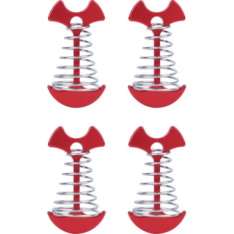 Lot de 4 Piquets de tente, Alliage d'aluminium, Crochet sol, Boucle corde, Pour terrasse et planches (1/5)