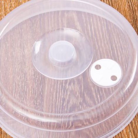 Couvercle de protection transparent réutilisable pour assiettes micro-ondes, en PP de qualité alimentaire, avec poignée pour réfrigérateur, 23 mm x 5,5 mm / 0,9 x 0,2 pouces.