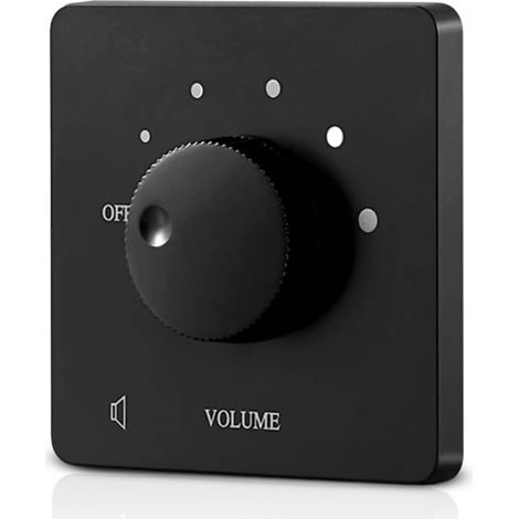 Controllo del volume per piastra di montaggio a parete, controllo del volume per altoparlanti da 50 W con manopola rotante per sistemi audio HiFi domestici (nero)