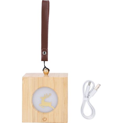 Ortviai Veilleuse Projection Cerf en Bois Rechargeable avec Gradation Infinie et Suspension pour Chambre et Salon (1/5)