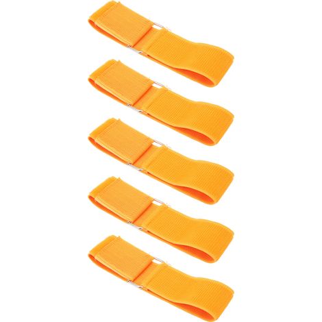 5 Paires Bandes de Course à 3 Pattes Élastiques Couleurs Vives Orange pour Enfants Adultes Anniversaire Fête Carnaval Jeux Extérieur (1/5)