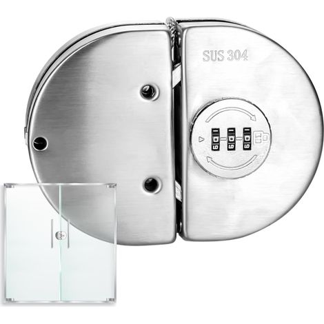 Loquet de remplacement sans perçage pour porte coulissante Verrou pour porte coulissante en verre (appartement, caravane, hôtel, placard, camping-car, terrasse, habitation commerciale) (1/5)