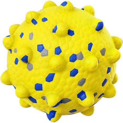 Spiky chien balle – Quiet jouet à macher balle – nettoyage des dents pour petits to grands macheurs intensifs – JauneS (1/5)