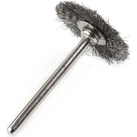 Juego de 20 cepillos de alambre de acero inoxidable compatibles con minitaladros y herramientas rotativas para desbarbar, pulir y trabajar metales. (1/5)