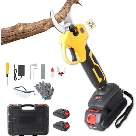 35mm Sécateur Électrique Sans Fil, Batterie Forbici Potatura Elettriche avec Batterie 2 2000mAh et LCD, Sécateur Électrique pour Taille Vigne Olivier Arbre Fruitier Jardinage (1/5)