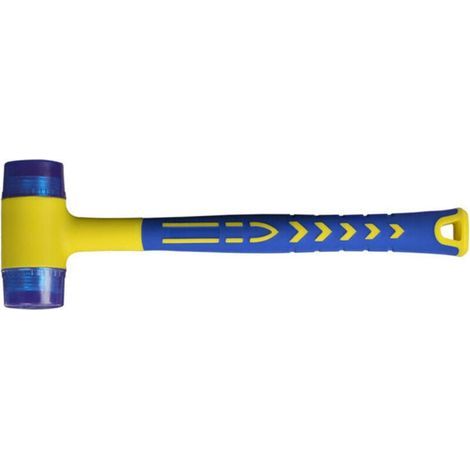 Marteau en caoutchouc, marteau en caoutchouc avec manche en fibre de verre antidérapant, avec double face souple (1/3)