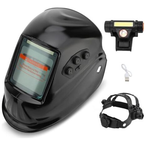 Casque Soudure Automatique, avec Écran LCD pour Meulage de Soudure Tig Mig MMA (Noir) (1/5)