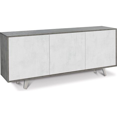 Mobile 3 Ante 177x74x41 cm Cemento/Ossido Bianco (1/2)