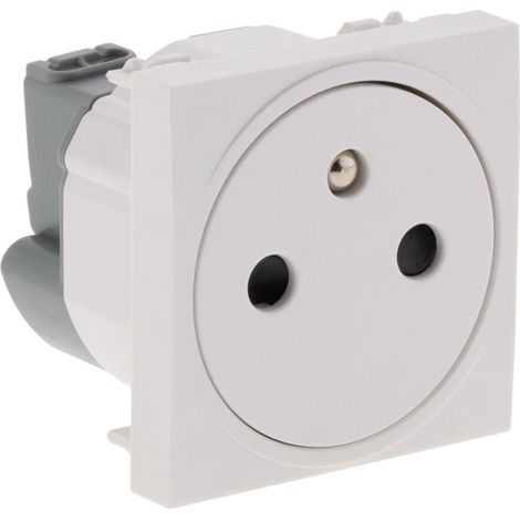 Prise simple affleurante 16A - Blanc - FORTYfive - Protec (1/5)