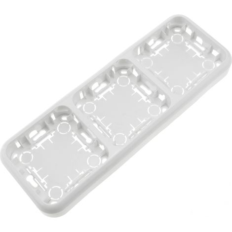 BeMatik - Plaque de finition triple pour 3 mécanisme 225x80mm blanc (1/3)