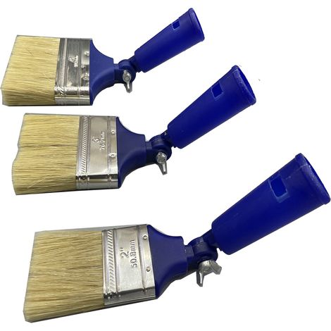 Brush À Peindre Réglable En Angle - Manche Télescopique Compatible Avec Perche - Pour Murs Plafonds Clôtures Bois - 3 Pièces 50 mm 64 mm 70 mm (1/5)