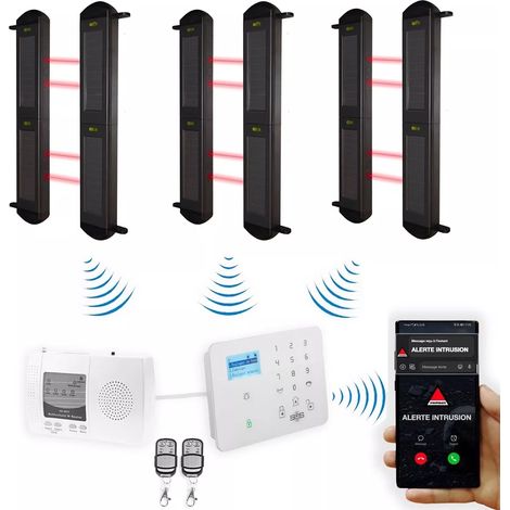 Kit "protection agricole" - 3 jeux de barrières 2B portée 900m + alerte GSM 2G+3G+4G appel/SMS (gamme DA600+/KP) (1/5)