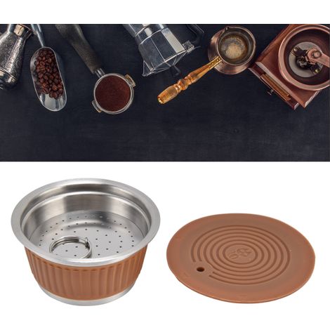 Tasse à filtre rechargeable en acier inoxydable compatible avec les capsules de café Nestlé Dolce Gusto (couleur café) (1/5)