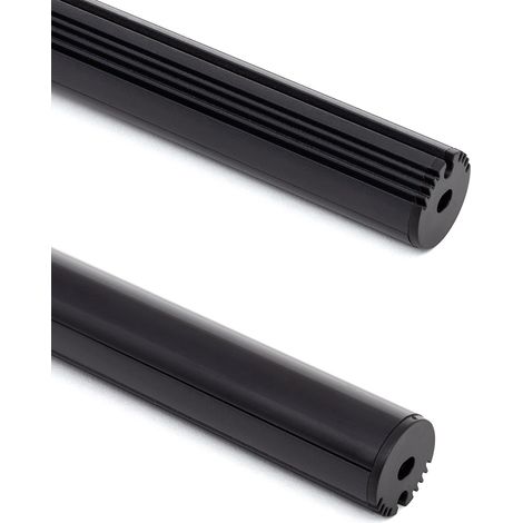 Perfil Aluminio Colgante Redondo para Tira LED hasta 11 mm Negro 2 m Negro traslúcido (1/5)