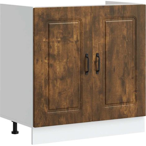 vidaXL Mobile base lavello Kalmar Rovere Fumo 80x46x81,5 cm Truciolato