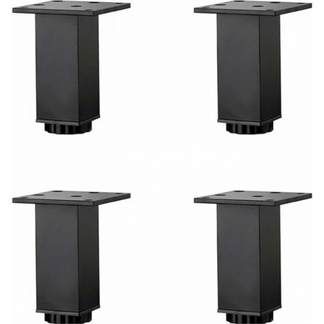4 Stück (15 cm) höhenverstellbare Möbelbeine aus Aluminiumlegierung, Sofa-Couchtischbeine, Waschbecken-Badezimmerschrankbeine, 5–40 cm, Mattschwarz, mit Schrauben (1/5)