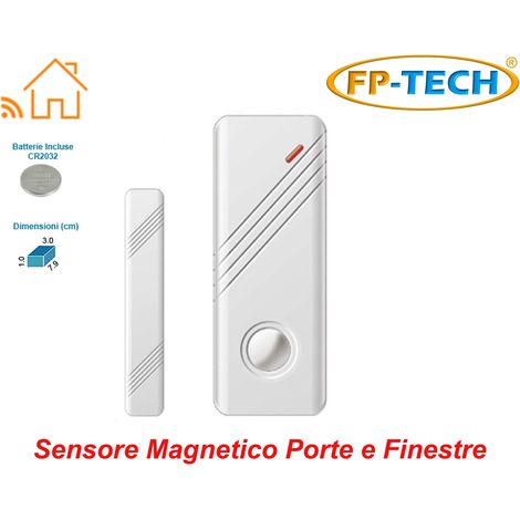 SENSORE MAGNETICO PORTE E FINESTRE WIRELESS ALLARME PER ANTIFURTO CASA