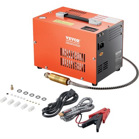 Compresseur d'air portable PCP, 250 W 30 MPa, avec convertisseur intégré et système de refroidissement par ventilateur, arrêt manuel, pompe réservoir de paintball sans huile pour pistolet à air (1/5)