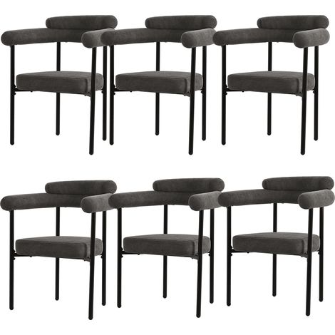 2 sillas de comedor, sillas de comedor modernas y simples en terciopelo gris oscuro, asientos en forma de anillo cómodos, pour comedor, sala de estar y oficina, disponibles en varios colores (1/5)