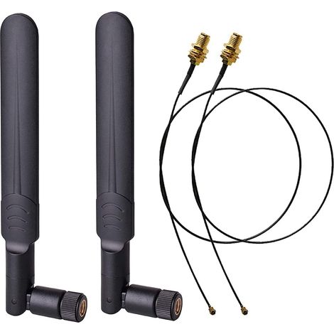 2x8dBi 2.4/5/5.8GHz Double Bande WiFi RP-SMA Antenne + 2xU.FL/IPEX vers RP SMA Femelle Pigtail Câble pour Mini Carte PCIe Routeurs sans Fil PC Répéteur Bureau FPV UAV Drone P-S4 Construire (1/5)