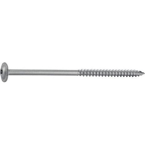 Vis de charpente tête plate large six lobes - Inox A2 8x80 mm - Boîte de 50