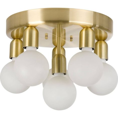 Belid Regal - Plafonnier Globe à 6 Lumières, Laqué Laiton, E27