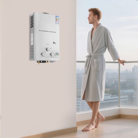 Scaldabagno istantaneo 8L con funzionamento a GPL e doccetta, scaldabagno istantaneo 16KW
