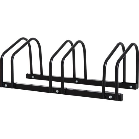 Bike Stand Parking Rack Floor or Wall Mount Bicycle Cycle Storage Locking Stand (3 Racks, Black) (1/5)