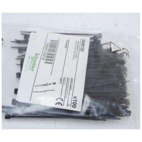 Collier serre-câble noir 80x2.5mm (blister de 100) pour fixation de fils et câbles Ø 14mm extérieur anti-UV SCHNEIDER 3946100