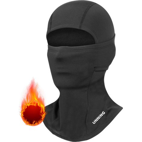 Warme Sturmhaube für Damen und Herren, Thermo-Skimaske mit Mikrofleece, Schwarz (1/5)