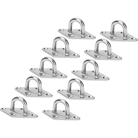 Lot de 10 anneaux de suspension robustes en acier inoxydable 316 pour hamacs et bateaux, diamètre 8 mm. (1/5)