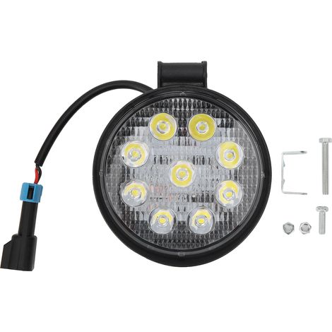 Luz de trabajo redonda para coche, 27 W, 9 LED, resistente al agua IP67, universal (1/3)