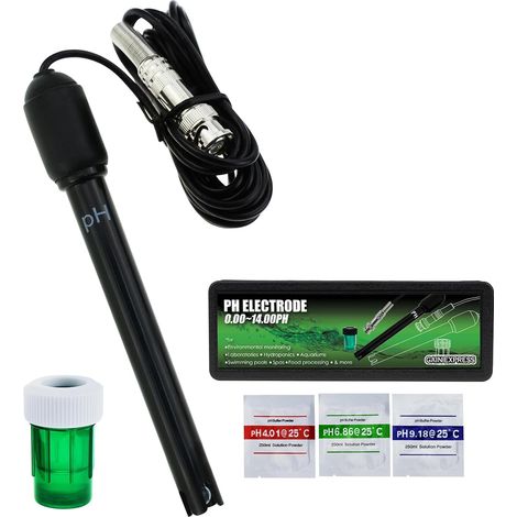 Sonde pH Piscine, Sonde d'électrode de pH 0-14 - Connecteur BNC - Câble de 300 cm pour Moniteur de pH-Mètre (1/5)