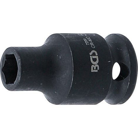 BGS Douille à clé à chocs hexagonale, entraînement carré intérieur 6,3 mm (1/4"), I 5,5 mm (1/4)