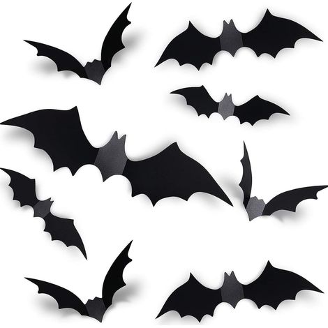Confezione da 120 pipistrelli, decorazioni a forma di pipistrello, pipistrelli di Halloween, decorazioni 3D a forma di pipistrello, decorazioni per interni a forma di ragno e pipistrello, decorazioni (1/4)
