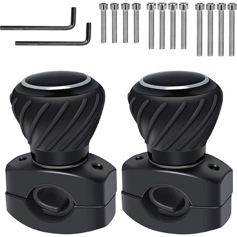 piezas de pomo universal para volante de coche, pomo auxiliar de 360 grados, pomo giratorio eléctrico, para coche, camión, barco Negro (Black-B) (1/5)
