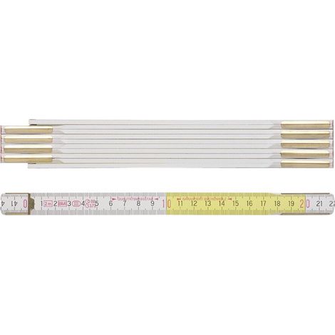 Regla plegable 9142 L.2m W.16mm mm / cm EG III haya blanco-amarillo BMI