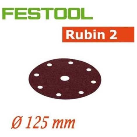 Festool – Disque abrasif de ponceuse 125 mm P80 – Lot de 10 pièces StickFix – Pour ponçage intermédiaire bois – 499103