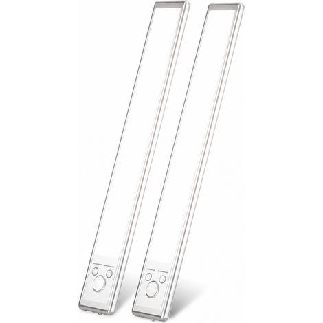 Réglette LED Sous Meuble avec Détecteur de Mouvement, Rechargeable, 3 Températures de Couleur, Fixation Magnétique, Lot de 2, 1,3 W (1/5)