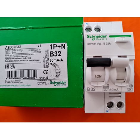 iDPN H VIGI B 32A 1P+N 30mA-A Schneider A9D07632 , DISJONCTEUR Differentiel