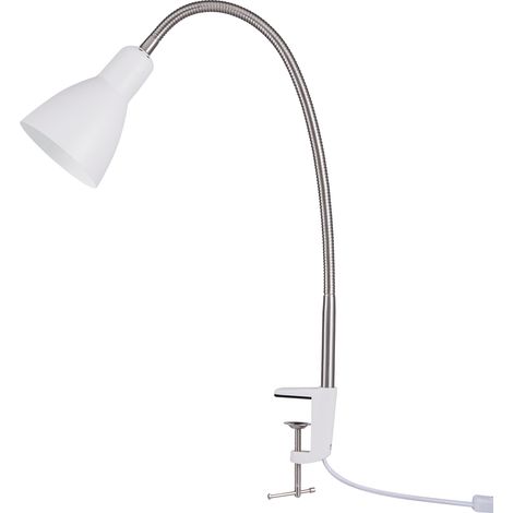 Paco Home Luminaria LED Lámpara Mesa Decoración Escritorio Estudio Despacho E27 Lámpara de mesa - Blanco, Plata 2